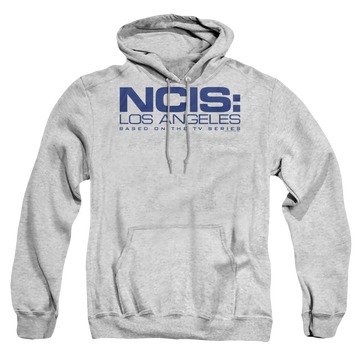 Athletic heather pullover hoodie with NCIS Los Angeles Logo graphic