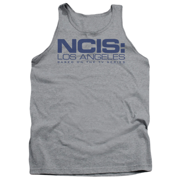 Athletic heather men's tank with NCIS Los Angeles Logo graphic