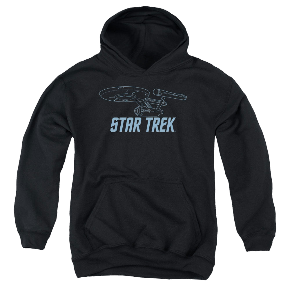 Star Trek The Original Series Enterprise Outline - Youth Hoodie Youth Hoodie (Ages 8-12) Star Trek