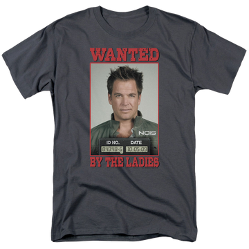 Charcoal men's regular fit t-shirt with NCIS Wanted graphic