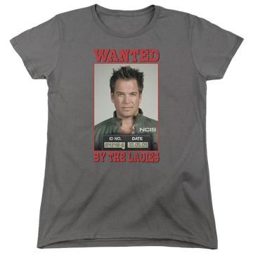 Charcoal women's t-shirt with NCIS Wanted graphic