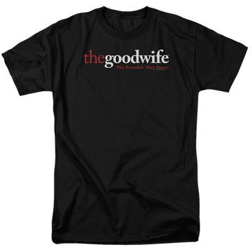 Black men's regular fit t-shirt with The Good Wife Logo graphic