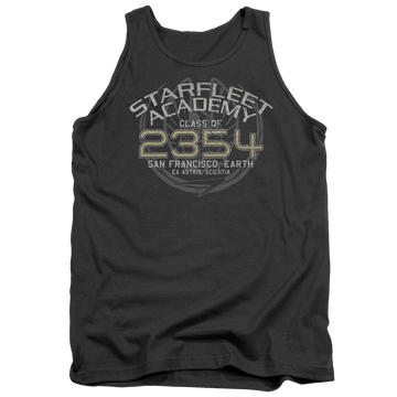 Charcoal men's tank with Star Trek Deep Space Nine Sisko Graduation graphic