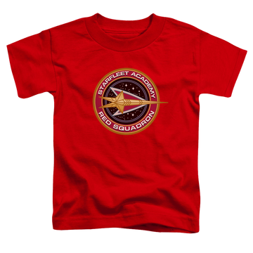 Red toddler t-shirt with Star Trek Red Squadron graphic