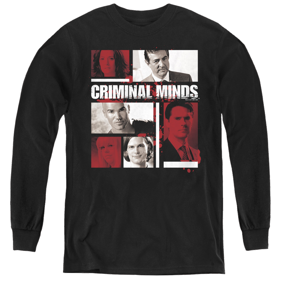 Criminal Minds Character Boxes - Youth Long Sleeve T-Shirt Youth Long Sleeve T-Shirt Criminal Minds