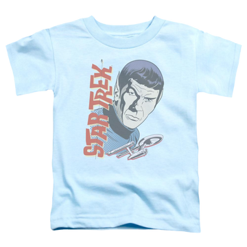 Light blue toddler t-shirt with Star Trek Vintage Spock graphic