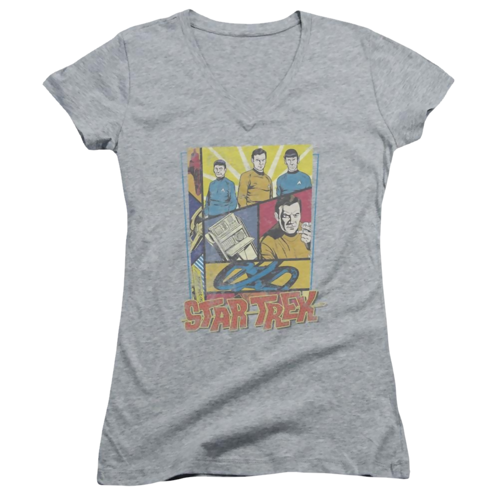 Star Trek Vintage Collage Juniors V-Neck T-Shirt Juniors V-Neck T-Shirt Star Trek