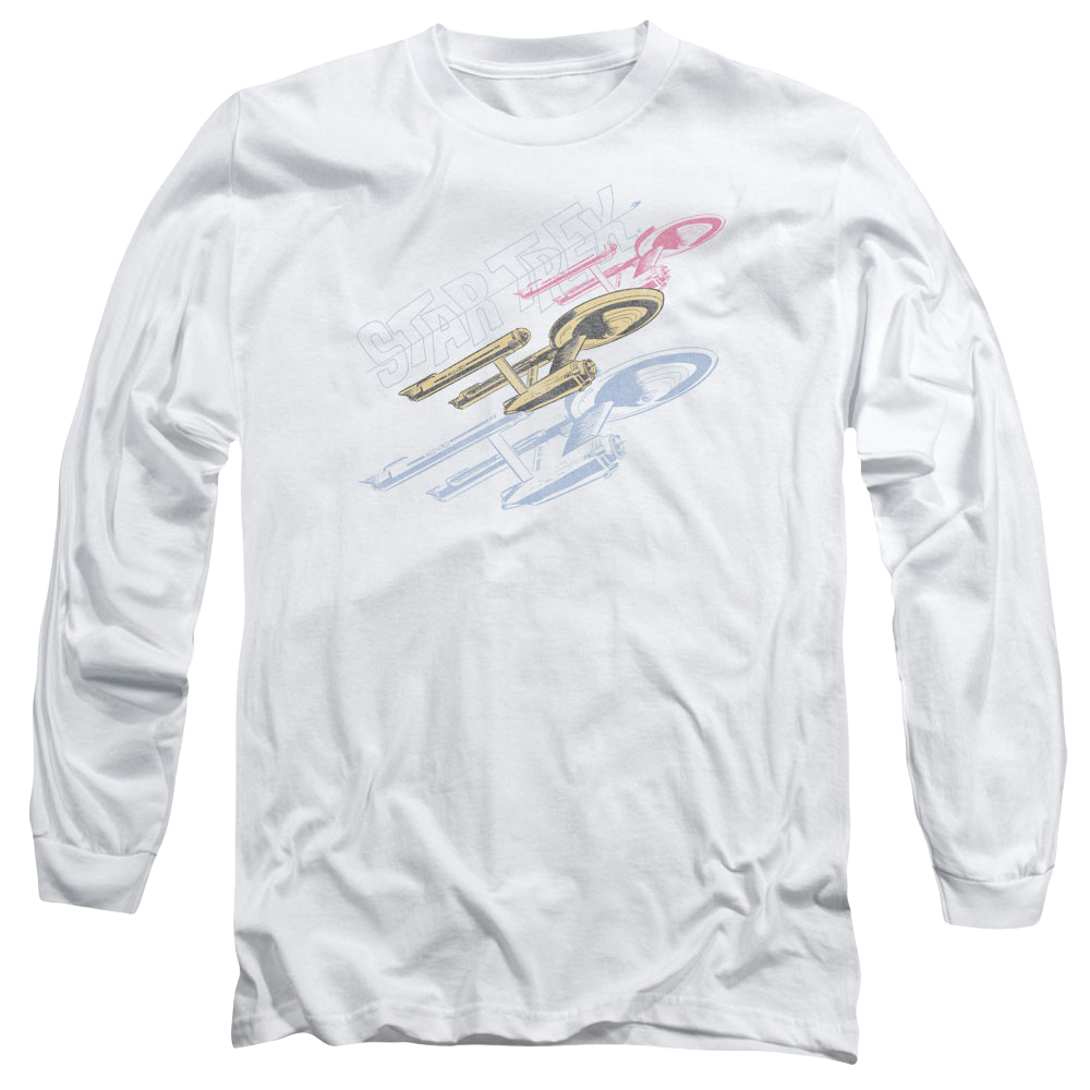 Star Trek Retro Tri Enterprise Men's Long Sleeve T-Shirt Men's Long Sleeve T-Shirt Star Trek
