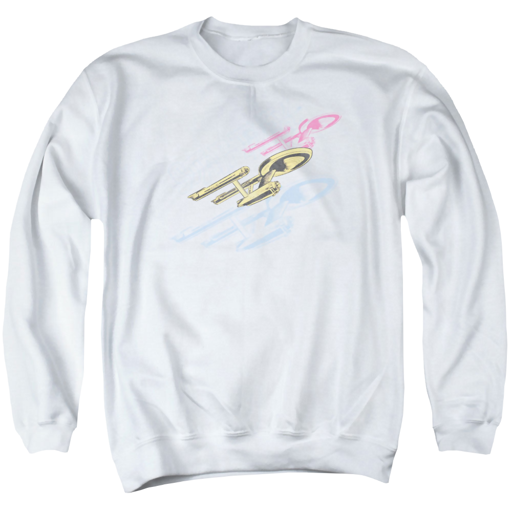 Star Trek Retro Tri Enterprise Men's Crewneck Sweatshirt Men's Crewneck Sweatshirt Star Trek