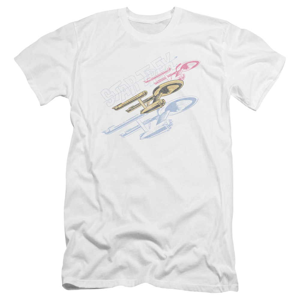 Star Trek Retro Tri Enterprise Men's Premium Slim Fit T-Shirt Men's Premium Slim Fit T-Shirt Star Trek