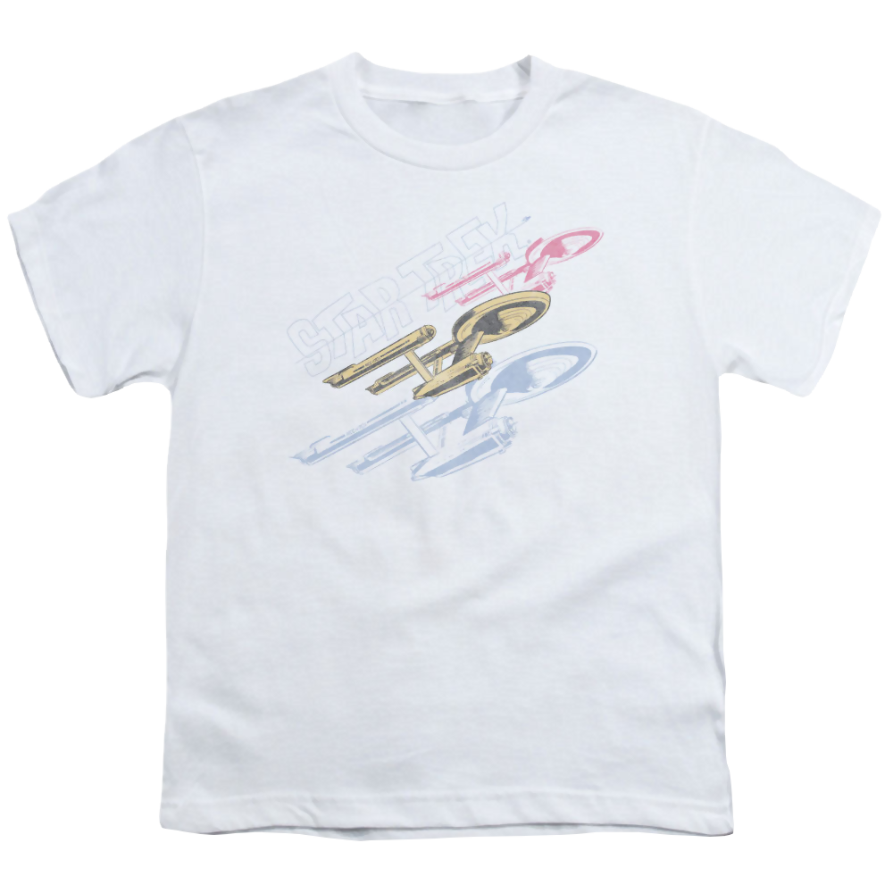 Star Trek The Original Series Retro Tri Enterprise - Youth T-Shirt Youth T-Shirt (Ages 8-12) Star Trek
