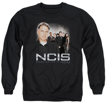 Black men's crewneck sweatshirt with NCIS Investigators graphic