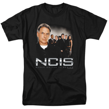 Black men's regular fit t-shirt with NCIS Investigators graphic