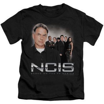 Black kid's t-shirt for ages 4 to 7 with NCIS Investigators graphic