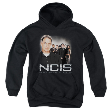 Black youth hoodie for ages 8 to 12 with NCIS Investigators graphic