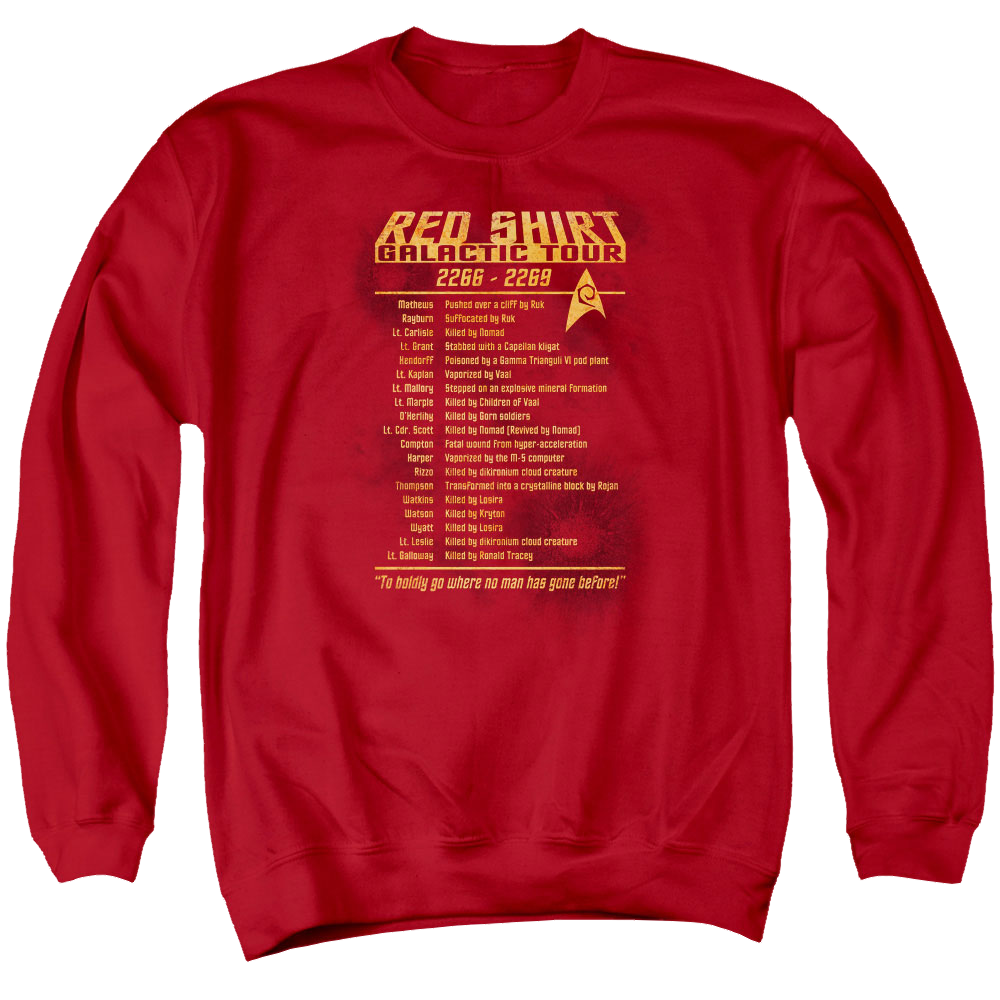 Star Trek Red Shirt Tour Men's Crewneck Sweatshirt Men's Crewneck Sweatshirt Star Trek