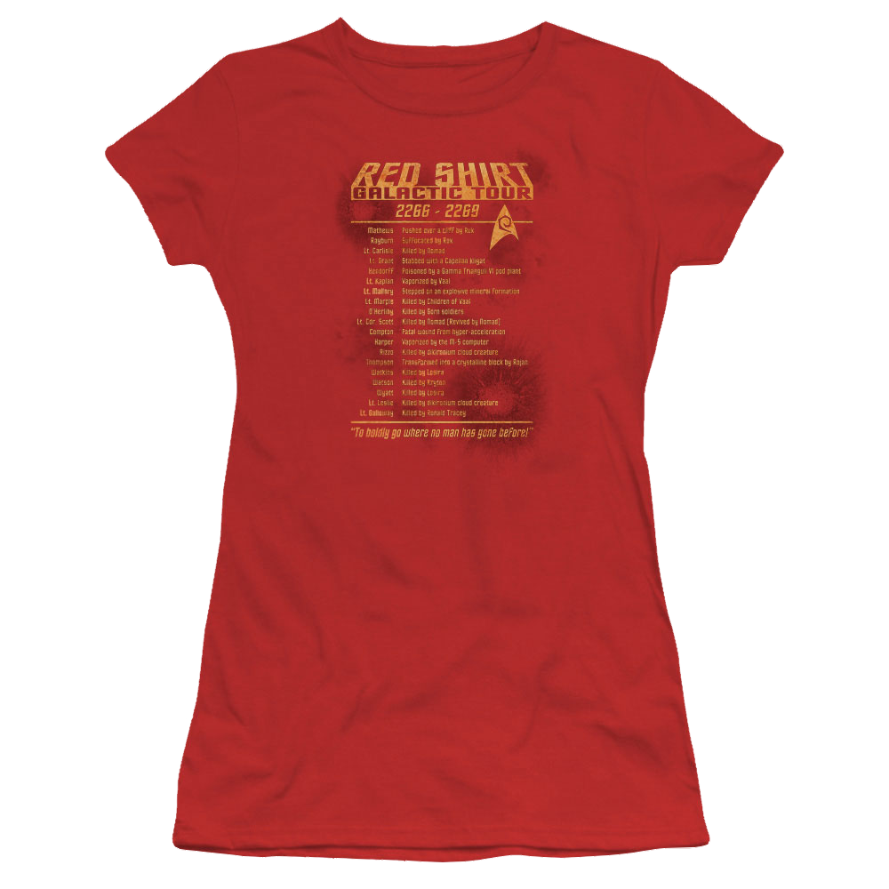 Star Trek Red Shirt Tour Juniors T-Shirt Juniors T-Shirt Star Trek