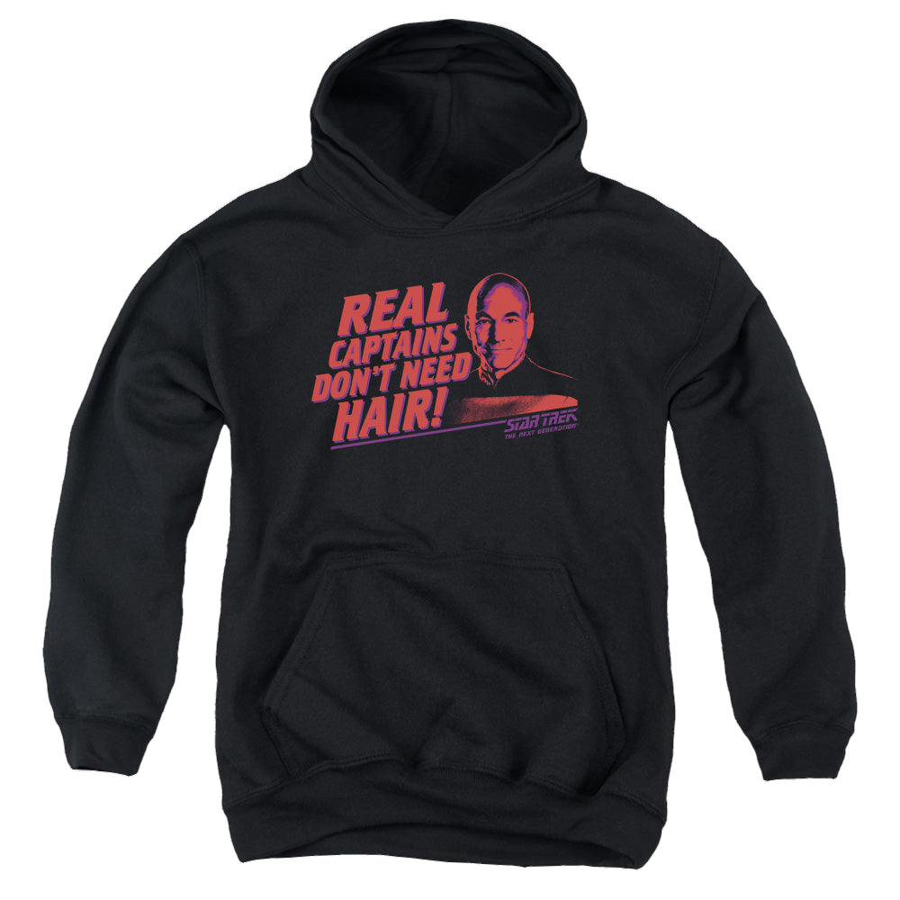 Star Trek The Next Generation Real Captain - Youth Hoodie Youth Hoodie (Ages 8-12) Star Trek