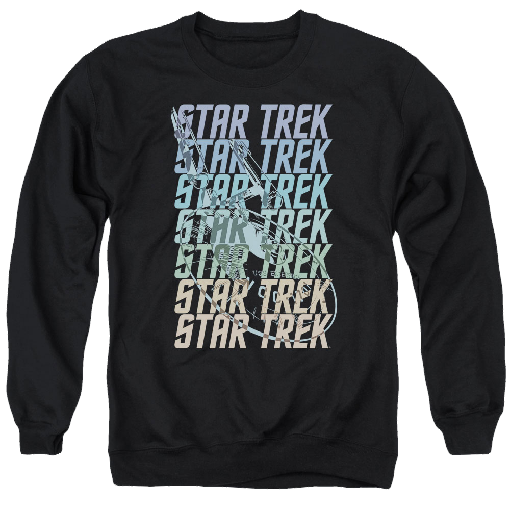 Star Trek Multi Logo Enterprise Men's Crewneck Sweatshirt Men's Crewneck Sweatshirt Star Trek