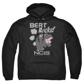 Black pullover hoodie with NCIS Bert Rocks graphic