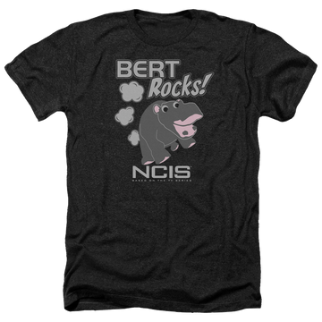 Charcoal men's heather t-shirt with NCIS Bert Rocks graphic