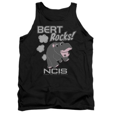 Black men's tank with NCIS Bert Rocks graphic