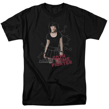 Black men's regular fit t-shirt with NCIS Goth Crime Fighter graphic