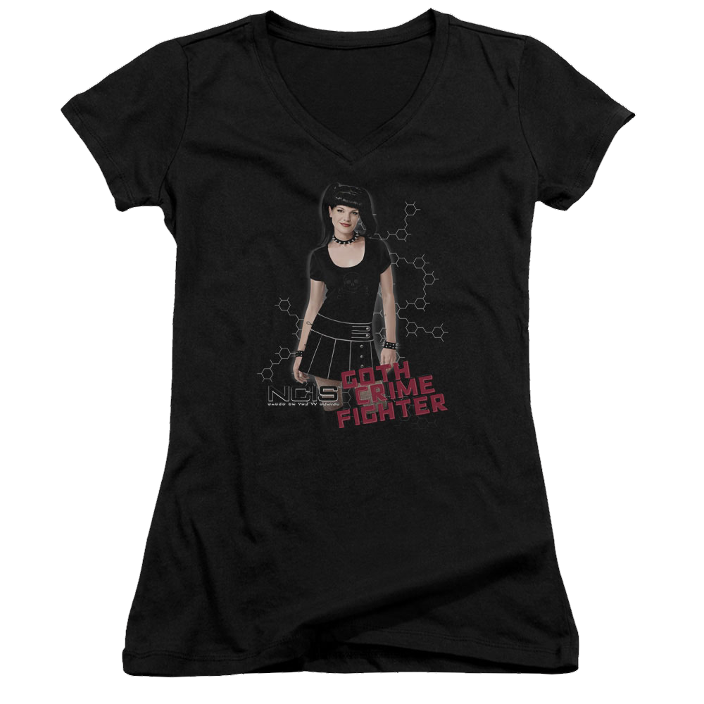 NCIS Goth Crime Fighter - Juniors V-Neck T-Shirt Juniors V-Neck T-Shirt NCIS