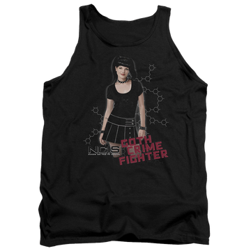 Black men's tank with NCIS Goth Crime Fighter graphic
