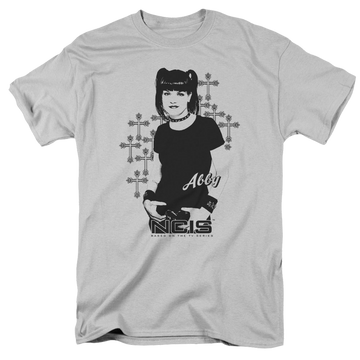 Silver men's regular fit t-shirt with NCIS Abby Sciuto graphic