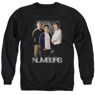 Black men's crewneck sweatshirt with Numbers Equations graphic