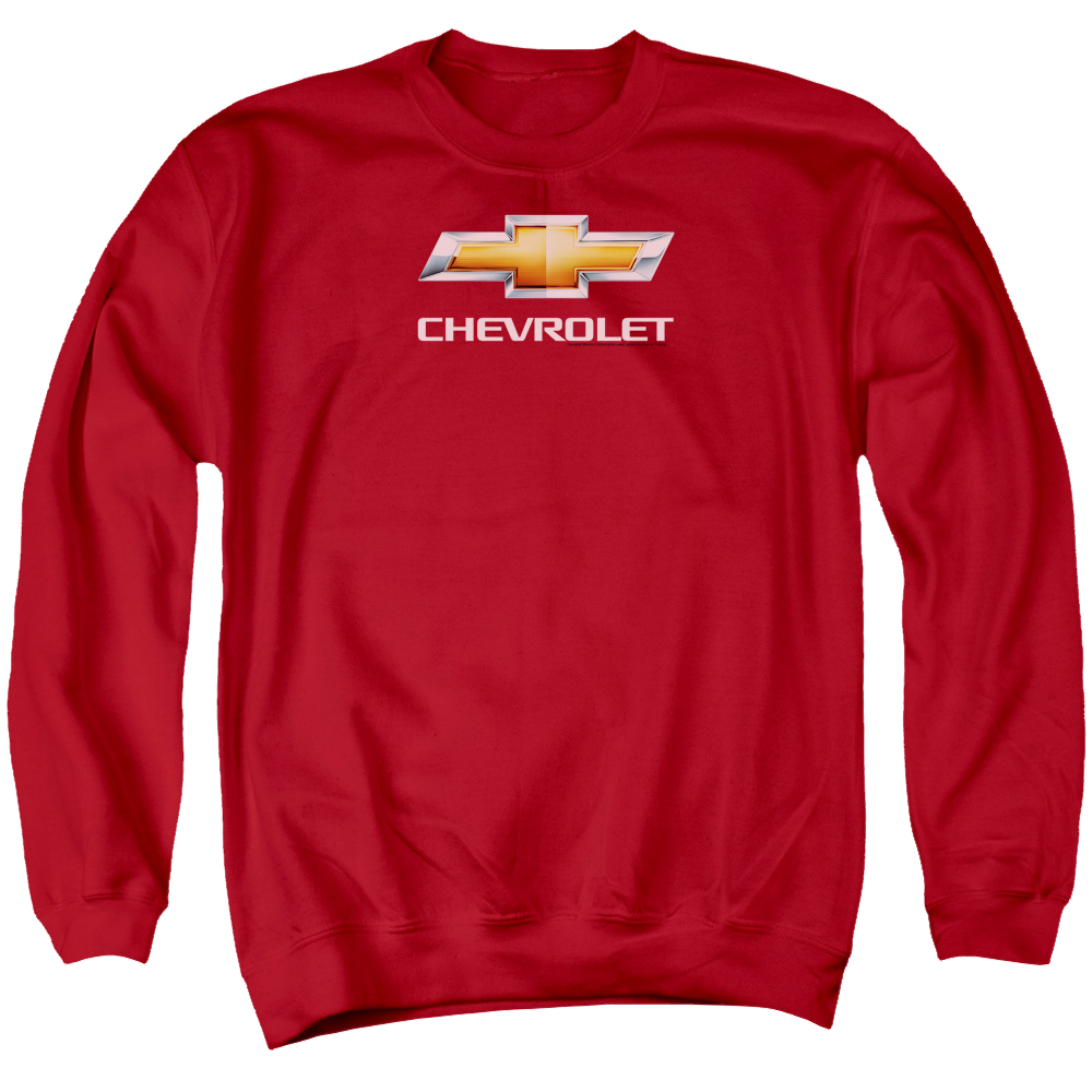 Chevrolet Chevy Bowtie Stacked - Men's Crewneck Sweatshirt Men's Crewneck Sweatshirt Chevrolet