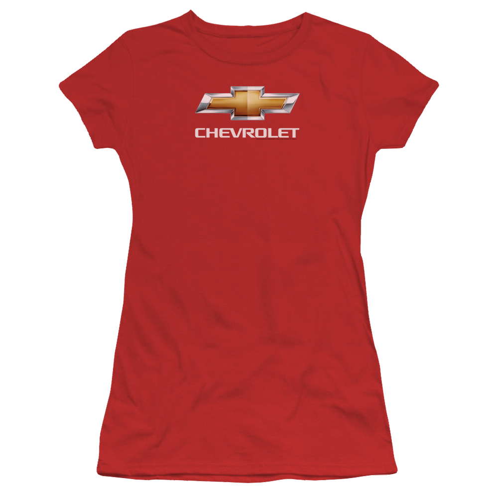 Chevrolet Chevy Bowtie Stacked - Juniors T-Shirt Juniors T-Shirt Chevrolet