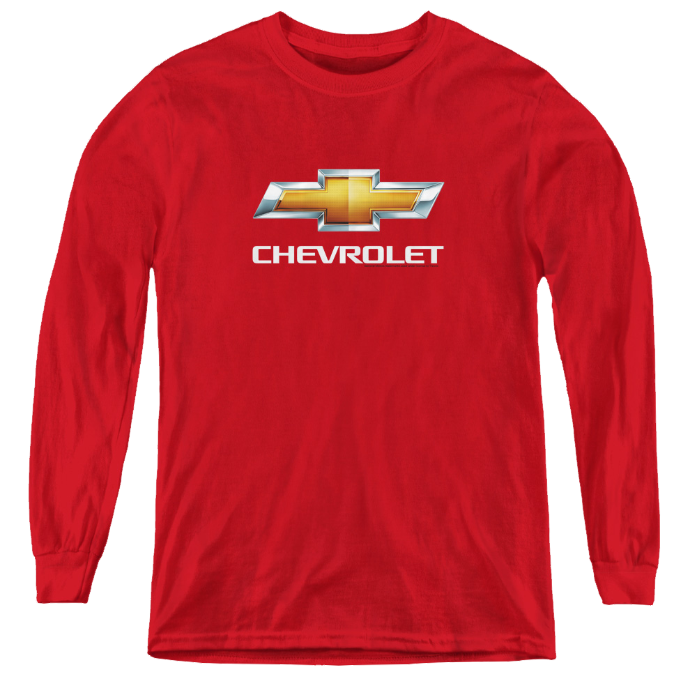 Chevrolet Chevy Bowtie Stacked - Youth Long Sleeve T-Shirt Youth Long Sleeve T-Shirt Chevrolet