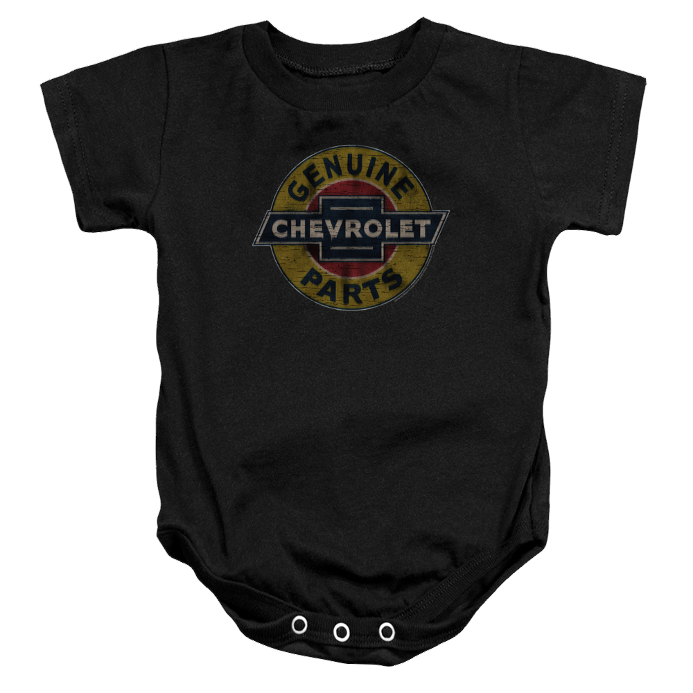 Chevrolet Genuine Chevy Parts Distressed Sign - Baby Bodysuit Baby Bodysuit Chevrolet