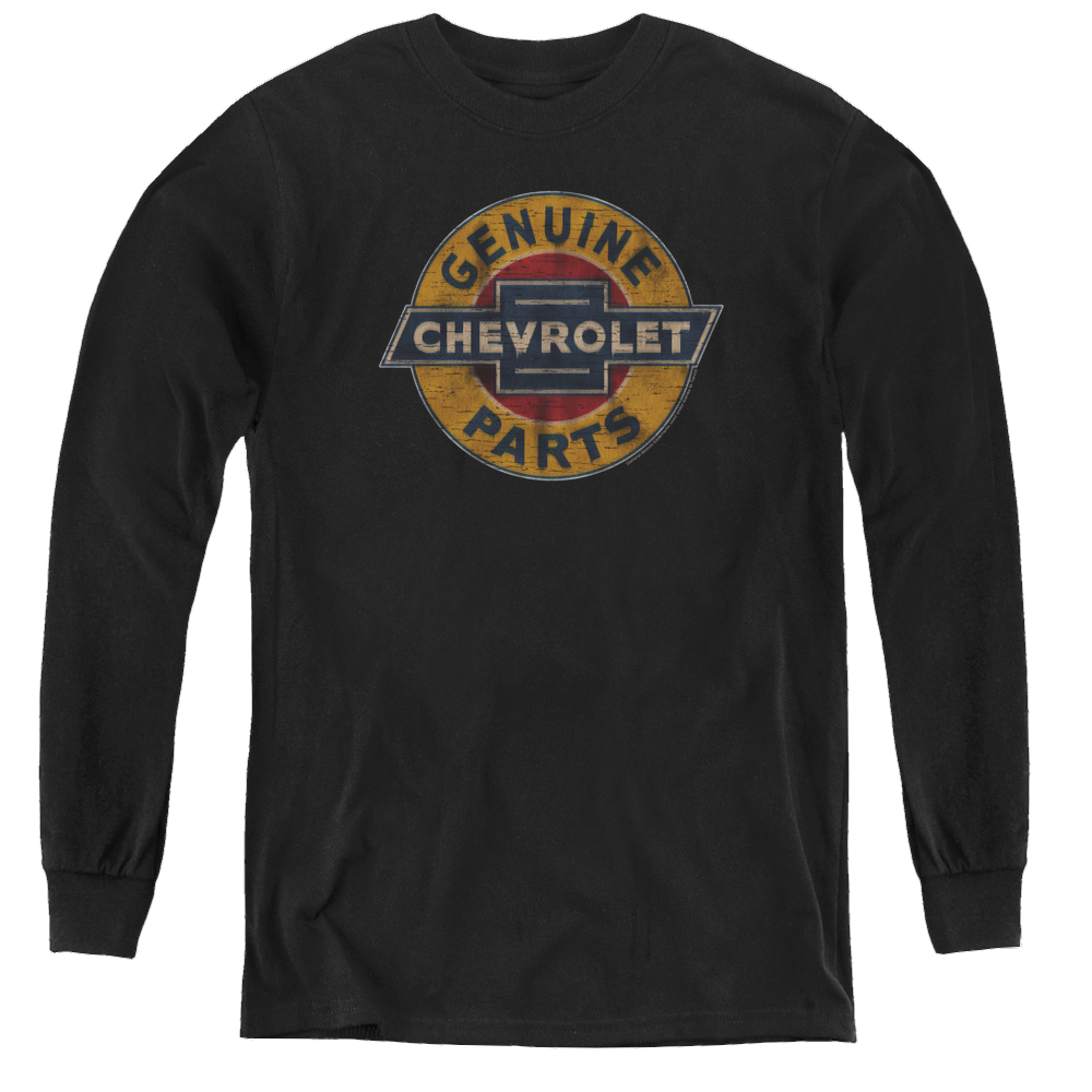 Chevrolet Genuine Chevy Parts Distressed Sign - Youth Long Sleeve T-Shirt Youth Long Sleeve T-Shirt Chevrolet