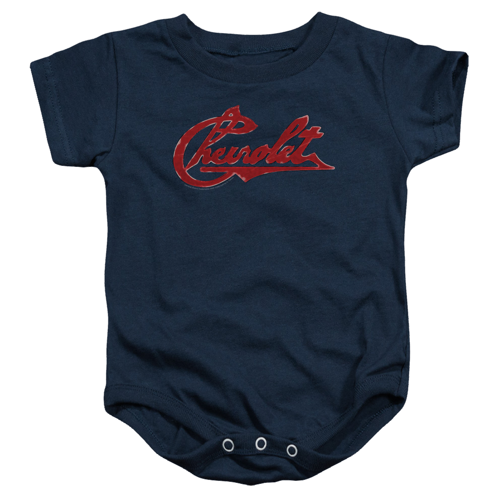 Chevrolet Chevrolet Script Distressed - Baby Bodysuit Baby Bodysuit Chevrolet