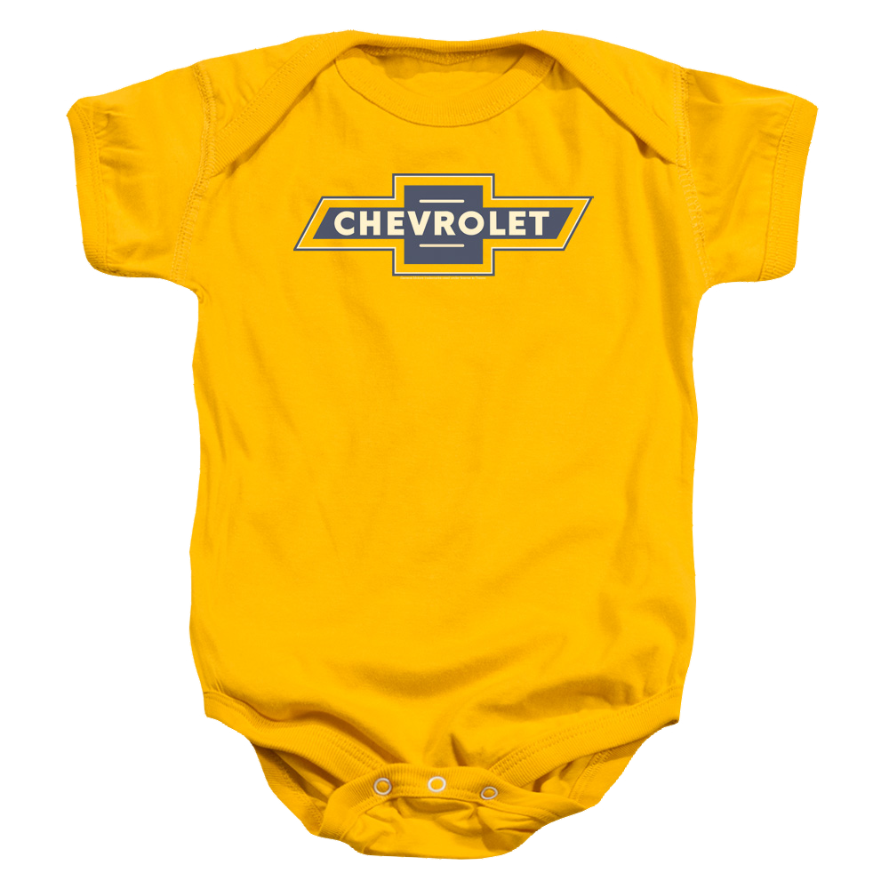 Chevrolet Blue And Gold Vintage Bowtie - Baby Bodysuit Baby Bodysuit Chevrolet