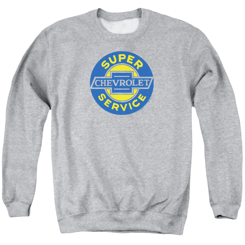 Chevrolet Chevy Super Service - Men's Crewneck Sweatshirt Men's Crewneck Sweatshirt Chevrolet