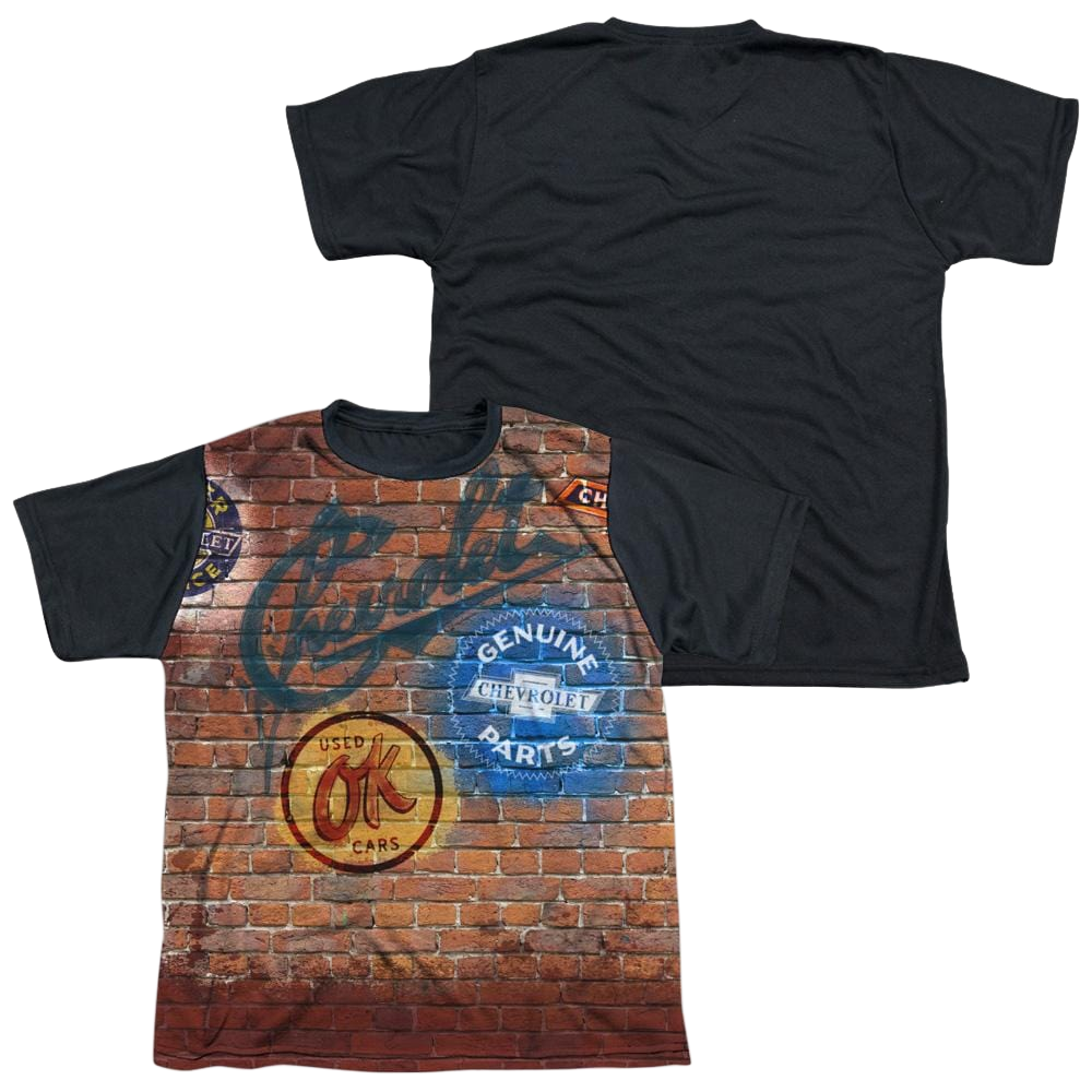 Chevrolet Chevy Shop Wall - Youth Black Back T-Shirt (Ages 8-12) Youth Black Back T-Shirt (Ages 8-12) Chevrolet