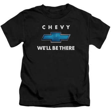 Black kid's t-shirt for ages 4 to 7 with Chevrolet Well Be There graphic