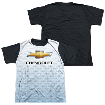 Chevrolet Logo Repeat - Youth Black Back T-Shirt (Ages 8-12) Youth Black Back T-Shirt (Ages 8-12) Chevrolet