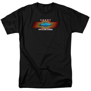 Black men's regular fit t-shirt with Chevrolet Chevy Well Be There Tv Spot graphic