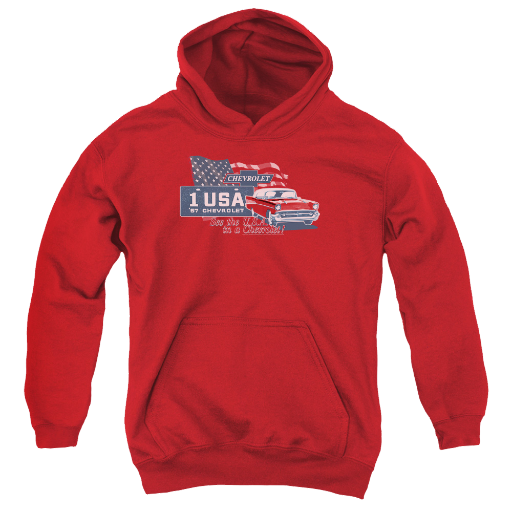 Chevrolet See The Usa - Youth Hoodie (Ages 8-12) Youth Hoodie (Ages 8-12) Chevrolet