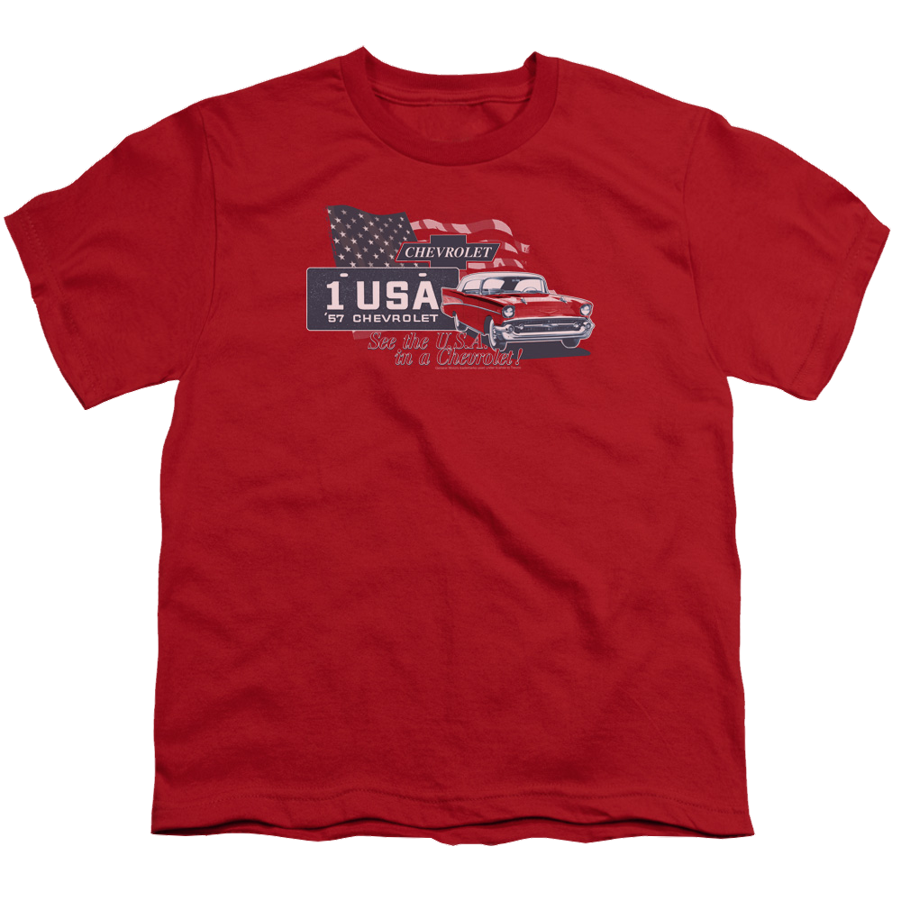 Chevrolet See The Usa - Youth T-Shirt (Ages 8-12) Youth T-Shirt (Ages 8-12) Chevrolet