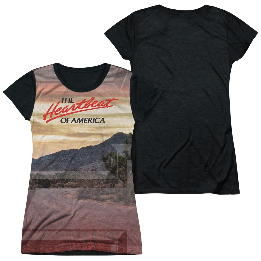 Chevrolet Heartbeat Road - Juniors Black Back T-Shirt Juniors Black Back T-Shirt Chevrolet