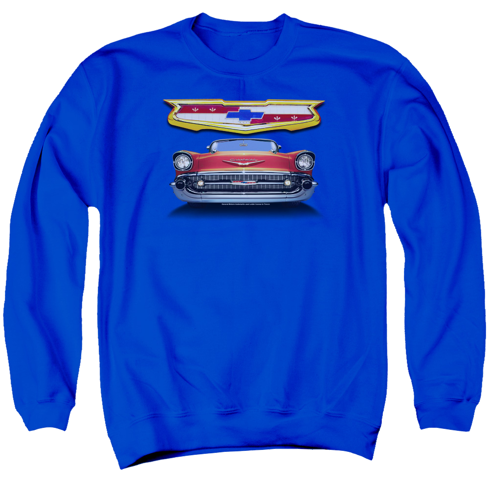 Chevrolet 1957 Bel Air Grille - Men's Crewneck Sweatshirt Men's Crewneck Sweatshirt Chevrolet