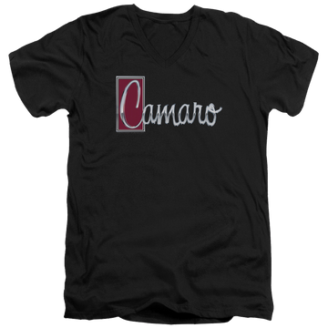 Black men's v-neck t-shirt with Chevrolet Chrome Script graphic