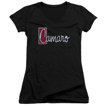 Chevrolet Chrome Script - Juniors V-Neck T-Shirt Juniors V-Neck T-Shirt Chevrolet
