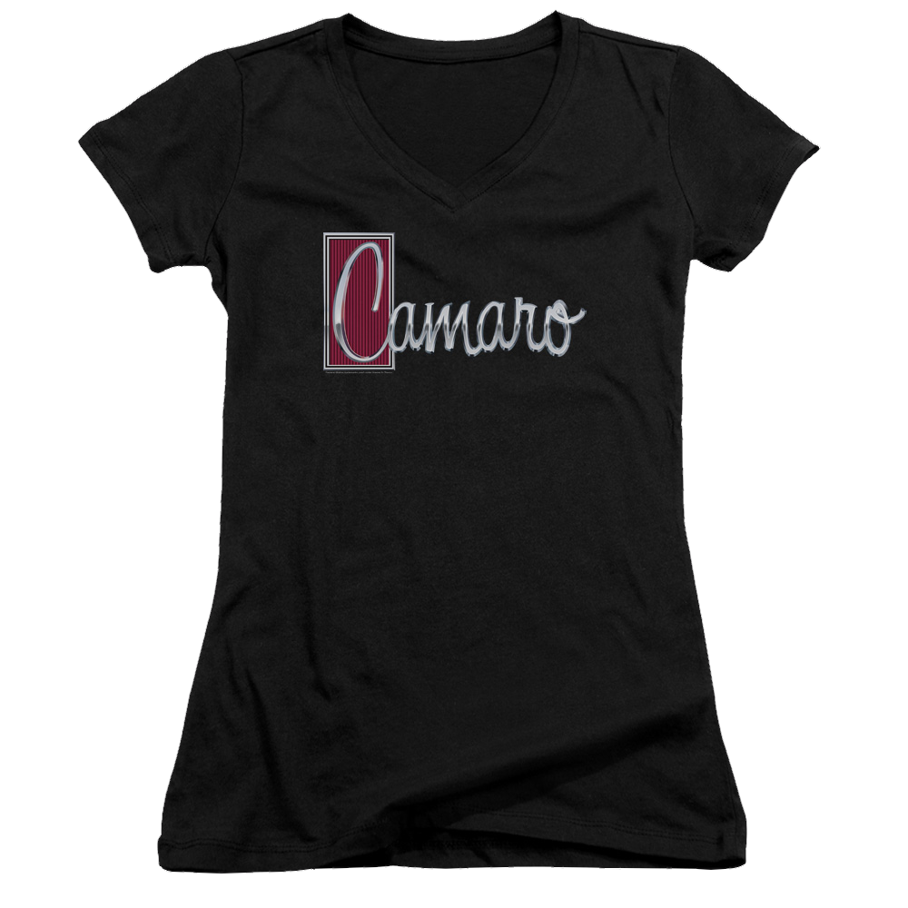 Chevrolet Chrome Script - Juniors V-Neck T-Shirt Juniors V-Neck T-Shirt Chevrolet